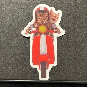 CATS ON MOTER BIKE STICKER